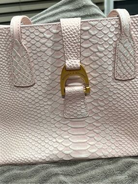 Dooney & Bourke Light Pink Embossed Leather Tote with Gold Hardware